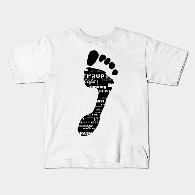 Footprint Kids T-Shirt by DarkoRikalo86